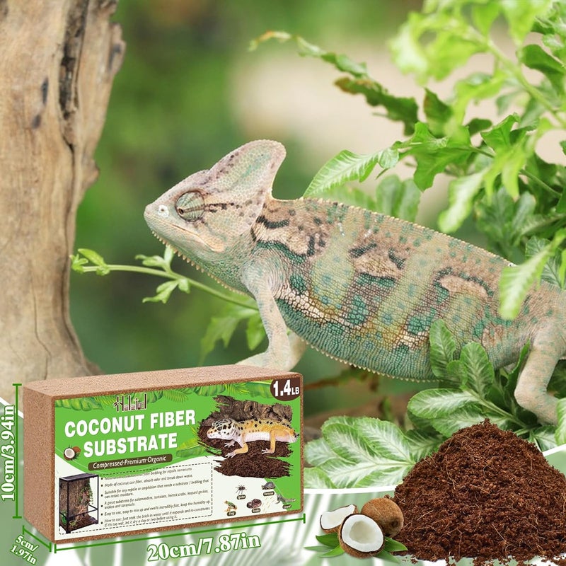 Halatool 4 Pack Compressed Coconut Fiber Substrate for Reptile, 100% Organic Premium Coconut Husk Substrate Terrarium Bedding for Tortoises Beard Dragon Leopard Gecko Snake Tarantula Worm Bins - Image 2